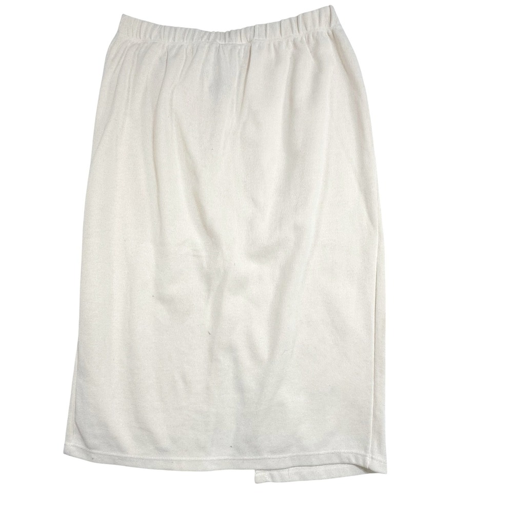 Plus Size Vintage Forelli Cream Knit Button Front Midi Skirt Womens 22/24 Slit‎